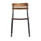 Emma and Oliver Blanchard Set of 2 Dining Chairs with Metal Frames and Solid Wood Seats and Backs with Antique Finishes